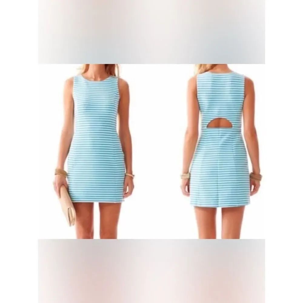 Lilly Pulitzer Blue Striped Sleeveless Dress Size Small